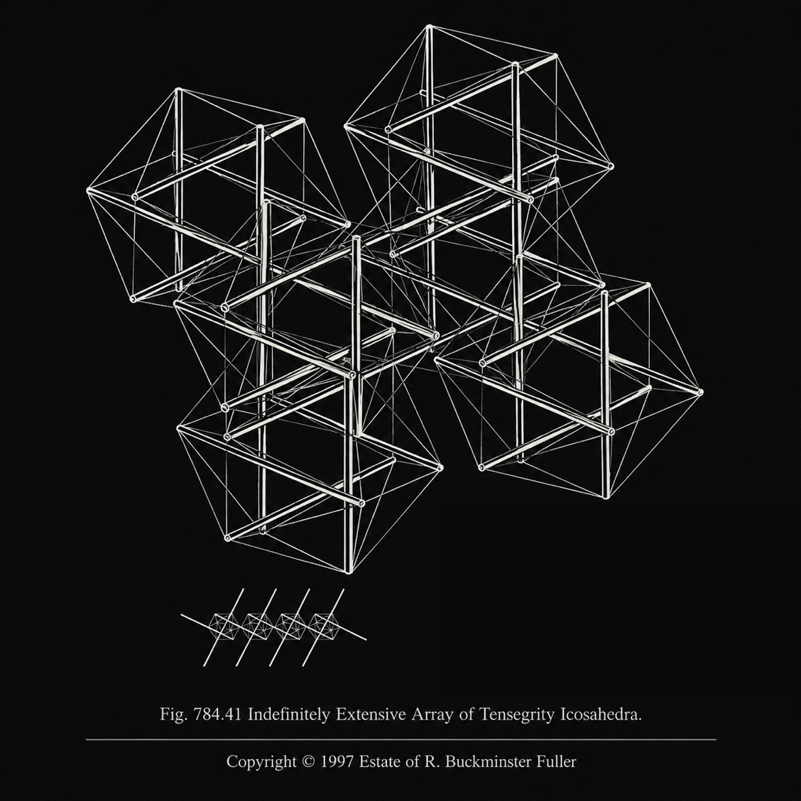 Array of tensegrity icosahedra